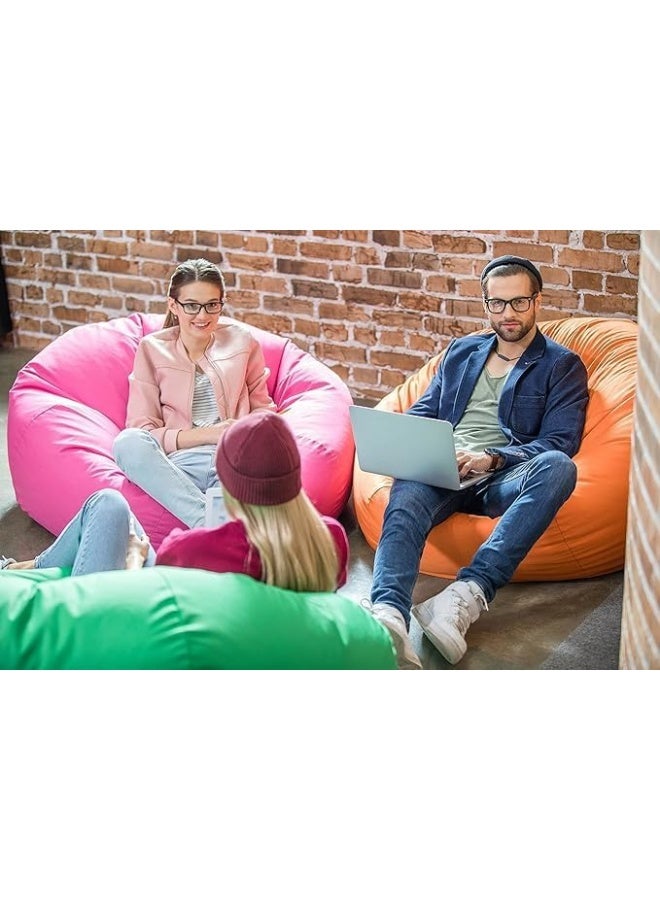 LUXURY LUXE كرسي bean bag الفاخر - مقعد مخملي أسود، كبير جداً ناعم ومريح، داخلي/خارجي، خفيف الوزن مع كرات حرارية، شكل قطرة، PVC ممتاز، مثالي للبالغين - 85x85x110 سم (أزرق) - Image 2